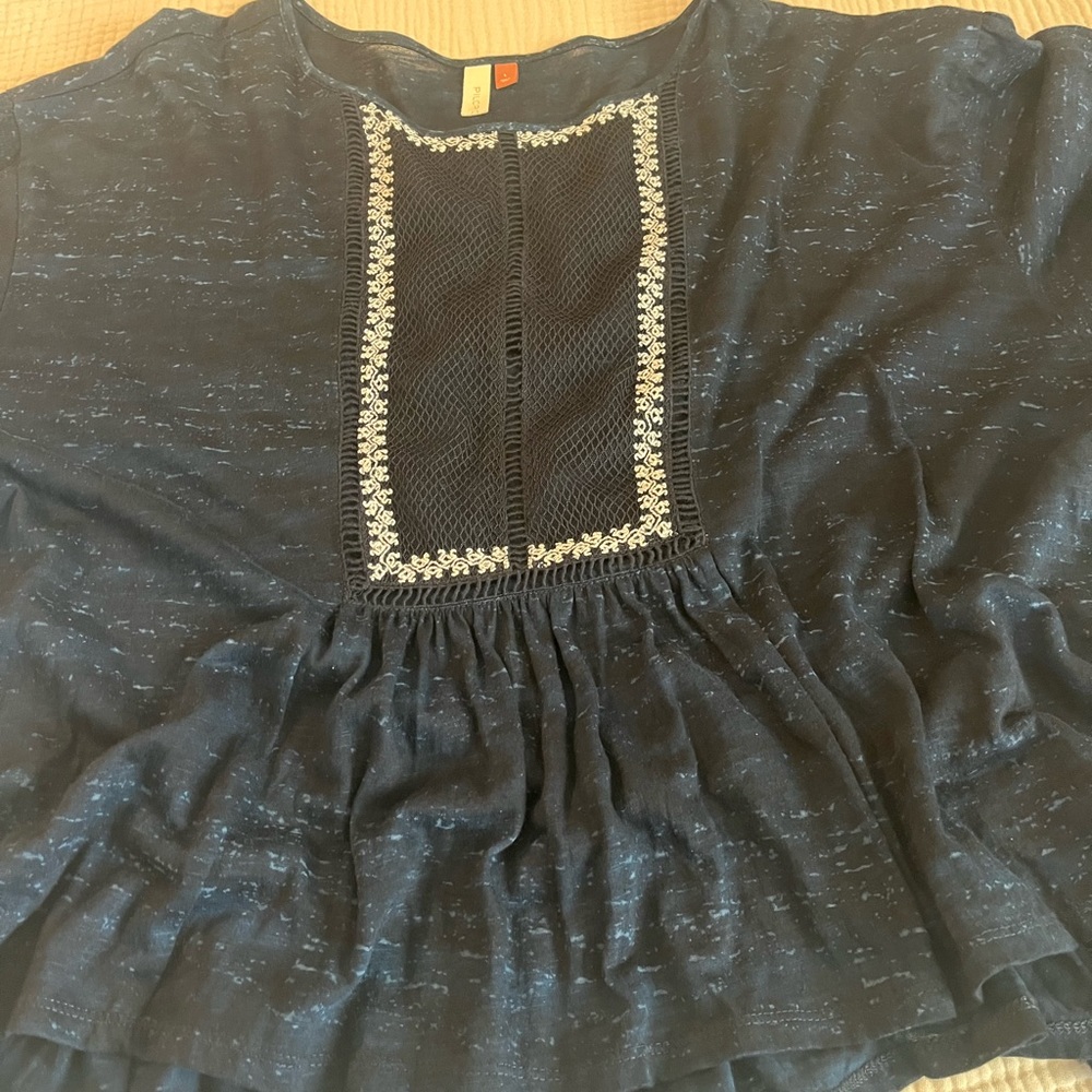 Anthropologie navy size lg blouse